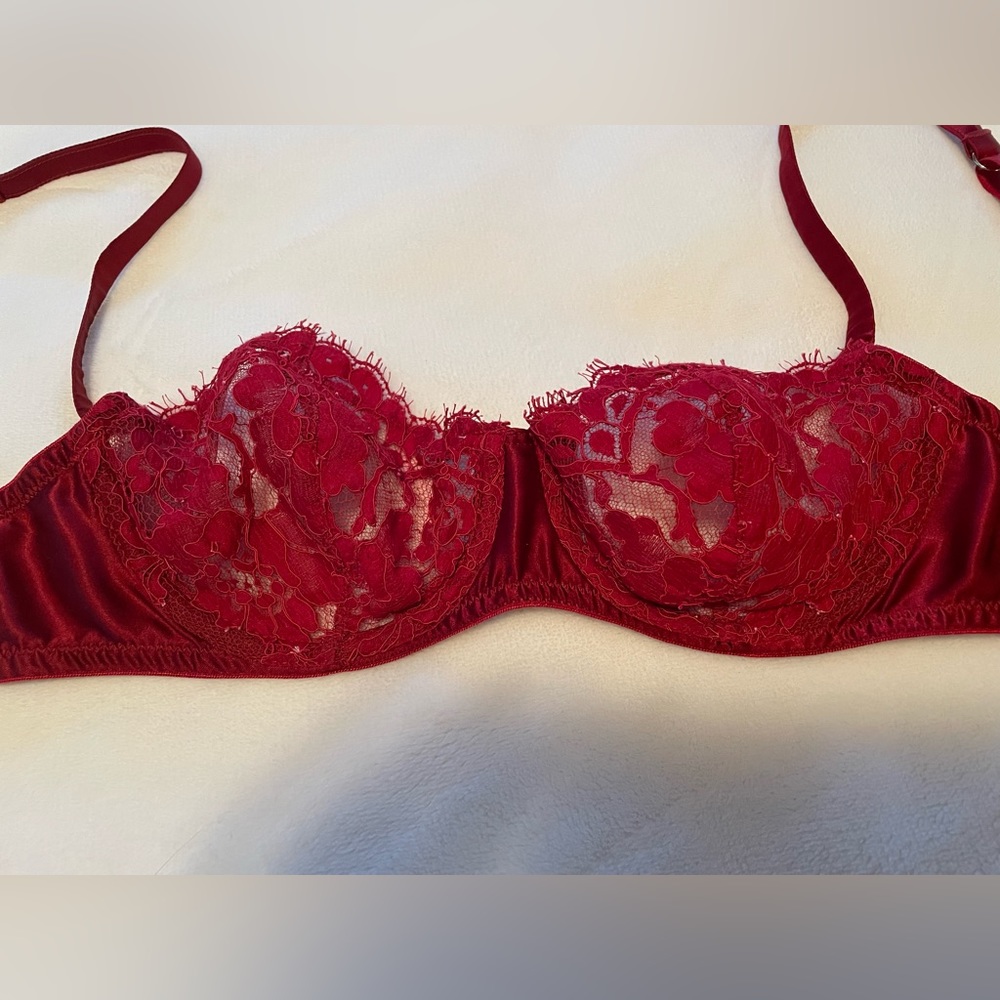 I.D. Sarrieri Red Lace Bra 70B